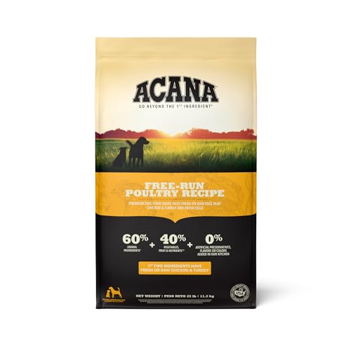 ACANA Grain Free Dry Dog Food, Free-Run Poultry Dog Food Recipe, 25lb