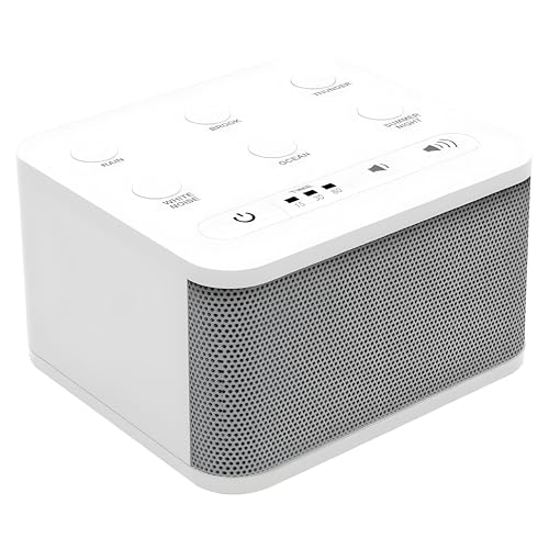 White Noise Generator, Rain Sound Machine for Sleeping, Baby Soother - Portable White Noise Machine for Office Privacy & Noise Canceling, Sound Machine Battery Operated or Plug-in Nature Noise Maker