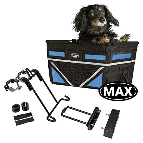 TRAVELIN K9 Pet-Pilot MAX Dog Bicycle Basket Carrier | 8 Color Options for Your Bike (Blue)