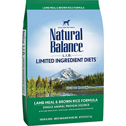 Natural Balance L.I.D. Limited Ingredient Diets Dry Dog Food with Grains, Lamb Meal & Brown Rice Formula, 28 Pounds